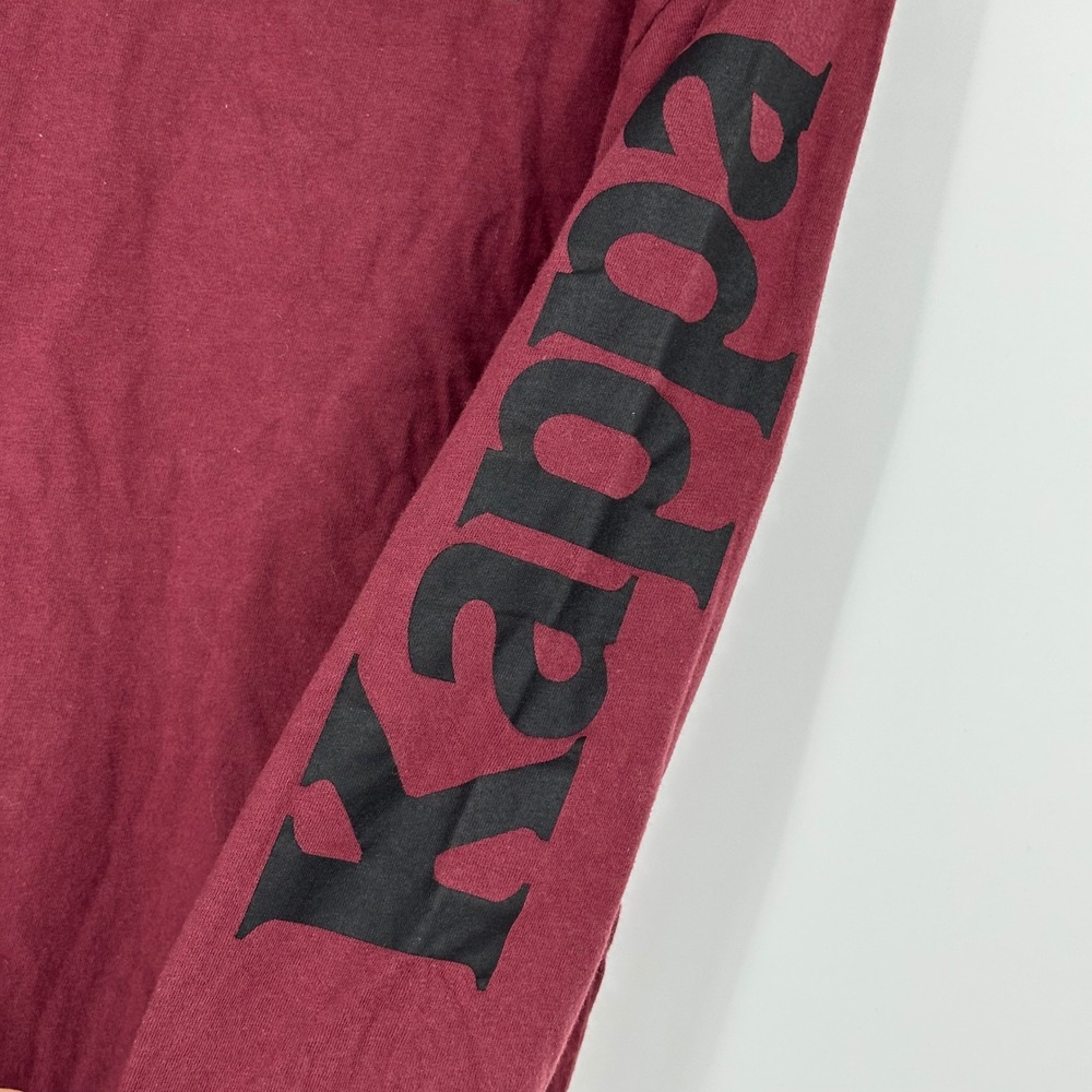 Kappa Men Burgundy Long Sleeve T Shirt Classic Logo Sleeve Graphic M read - Picture 3 of 9
